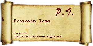 Protovin Irma névjegykártya